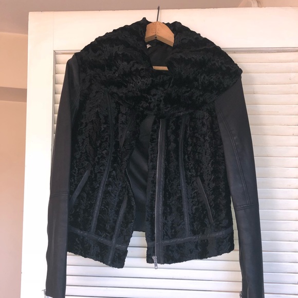 Free People Faux Leather and Lamb Jacket - Picture 2 of 8